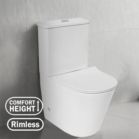 642x380x850mm Bathroom Rimless Back To Wall White Ceramic Toilet Suite