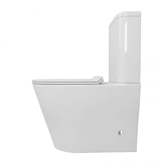 642x380x850mm Bathroom Rimless Back To Wall White Ceramic Toilet Suite