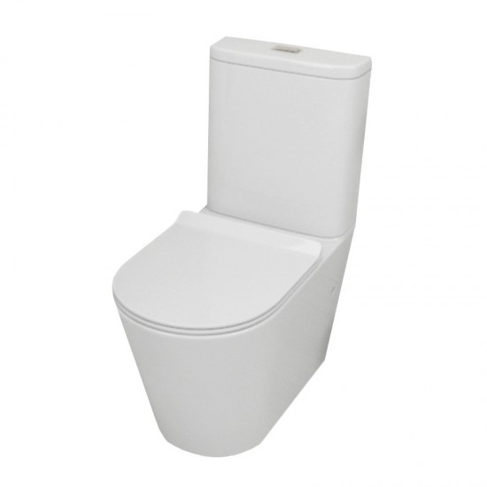 642x380x850mm Bathroom Rimless Back To Wall White Ceramic Toilet Suite