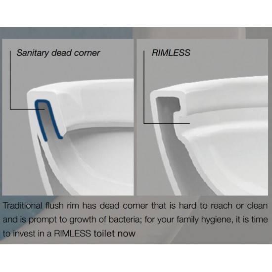 680x380x860mm Ceramic White Rimless Back To Wall Toilets Suite Two Piece Toilets 