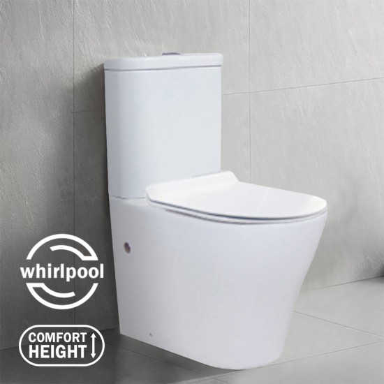 665x360x840mm Whirlpool Silent High End Back To Wall Ceramic Toilet Suite