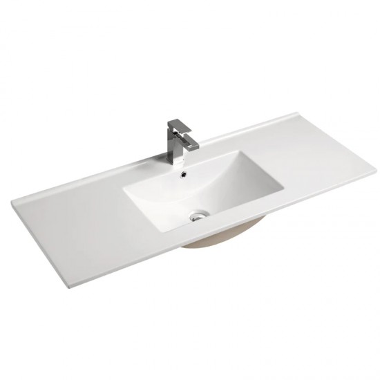 NELSON 1200X460X580MM PLYWOOD WALL HUNG VANITY - GLOSS WHITE WITH CERAMIC TOP