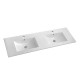 NELSON 1500X460X580MM PLYWOOD WALL HUNG VANITY - GLOSS WHITE WITH DOUBLE CERAMIC TOP