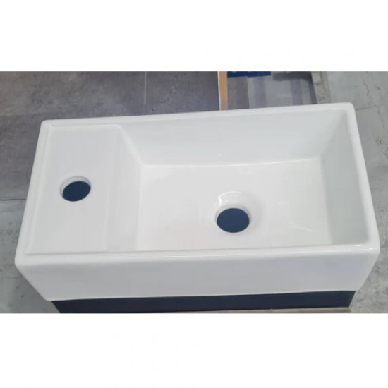 YOLO 400X250X850MM PLYWOOD FLOOR STANDING VANITY - WHITE GLOSS WITH CERAMIC TOP