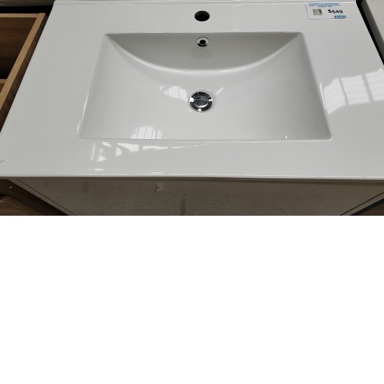 HAMPTON 750X460X580MM PLYWOOD WALL HUNG VANITY - MATTE  WHITE WITH CERAMIC TOP