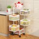 5 Tiers Square White Kitchen Trolley Rack Basket Storage Cart Shelf Fruit Vegetable Organizer