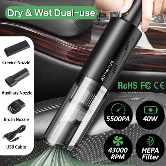 5500PA Cordless Mini Handheld Home Car Vacuum Cleaner Portable Auto Wireless Duster 5500PA Cordless Mini Handheld Home Car Vacuum Cleaner Portable Auto Wireless Duster