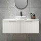 Amos 1210X460X430mm Plywood Matte White Fluted Curve Vanity With Flat Top Amos 1210X460X430mm Plywood Matte White Fluted Curve Vanity With Flat Top