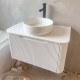 Amos 910X460X430mm Plywood Matte White Fluted Curve Vanity With Flat Top Amos 910X460X430mm Plywood Matte White Fluted Curve Vanity With Flat Top