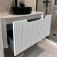 Amos 910X460X430mm Plywood Matte White Fluted Curve Vanity With Flat Top