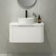 Amos 760X460X430mm Plywood Matte White Fluted Curve Vanity With Flat Top Amos 760X460X430mm Plywood Matte White Fluted Curve Vanity With Flat Top