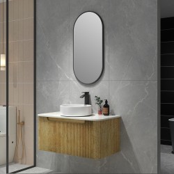Amos 910X460X430mm Plywood Light Oak Fluted Curve Vanity With Flat Top Amos 910X460X430mm Plywood Light Oak Fluted Curve Vanity With Flat Top