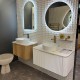 Amos 760X460X430mm Plywood Matte White Fluted Curve Vanity With Flat Top Amos 760X460X430mm Plywood Matte White Fluted Curve Vanity With Flat Top