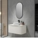 Amos 910X460X430mm Plywood Matte White Fluted Curve Vanity With Flat Top Amos 910X460X430mm Plywood Matte White Fluted Curve Vanity With Flat Top