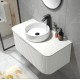 Amos 910X460X430mm Plywood Matte White Fluted Curve Vanity With Flat Top Amos 910X460X430mm Plywood Matte White Fluted Curve Vanity With Flat Top