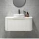 Amos 910X460X430mm Plywood Matte White Fluted Curve Vanity With Flat Top Amos 910X460X430mm Plywood Matte White Fluted Curve Vanity With Flat Top
