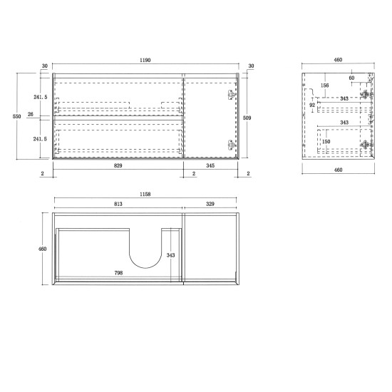 Cavon 1200X470X560mm Plywood Light Oak Wall Hung Vanity Cavon 1200X470X560mm Plywood Light Oak Wall Hung Vanity