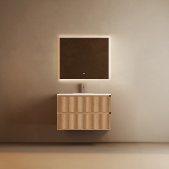 Cavon 750X470X560mm Plywood Fluted Light Oak Wall Hung Vanity Cavon 750X470X560mm Plywood Fluted Light Oak Wall Hung Vanity