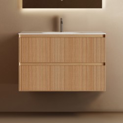 Cavon 900x470x560mm Plywood Light Oak Wall Hung Vanity