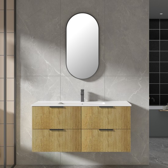 Felix 1200X465X565mm Plywood Light Oak Fluted Vanity With Flat Top Double Bowl Felix 1200X465X565mm Plywood Light Oak Fluted Vanity With Flat Top Double Bowl