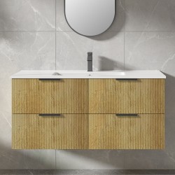 Felix 1200X465X565mm Plywood Light Oak Fluted Vanity With Flat Top Single Bowl Felix 1200X465X565mm Plywood Light Oak Fluted Vanity With Flat Top Single Bowl