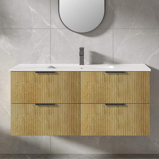 Felix 1200X465X565mm Plywood Light Oak Fluted Vanity With Flat Top Double Bowl Felix 1200X465X565mm Plywood Light Oak Fluted Vanity With Flat Top Double Bowl