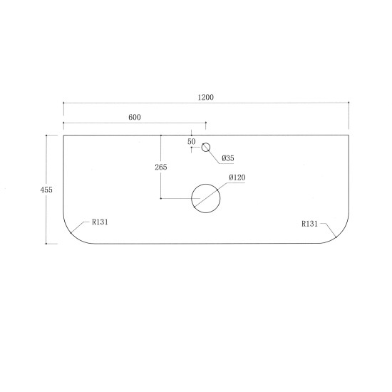 Luma 1200X455X450mm Plywood Matte White Fluted Curve Vanity With Flat Top