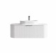 Luma 1200X455X450mm Plywood Matte White Fluted Curve Vanity With Flat Top