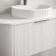 Luma 1200X455X450mm Plywood Matte White Fluted Curve Vanity With Flat Top