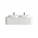 Luma 1500X455X450mm Plywood Matte White Fluted Curve Vanity With Flat Top