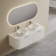 Luma 1500X455X450mm Plywood Matte White Fluted Curve Vanity With Flat Top