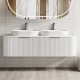 Luma 1500X455X450mm Plywood Matte White Fluted Curve Vanity With Flat Top