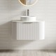 Luma 750X455X450mm Plywood Matte White Fluted Curve Vanity With Flat Top Luma 750X455X450mm Plywood Matte White Fluted Curve Vanity With Flat Top