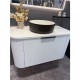 Luma 900X455X450mm Plywood Matte White Fluted Curve Vanity With Flat Top