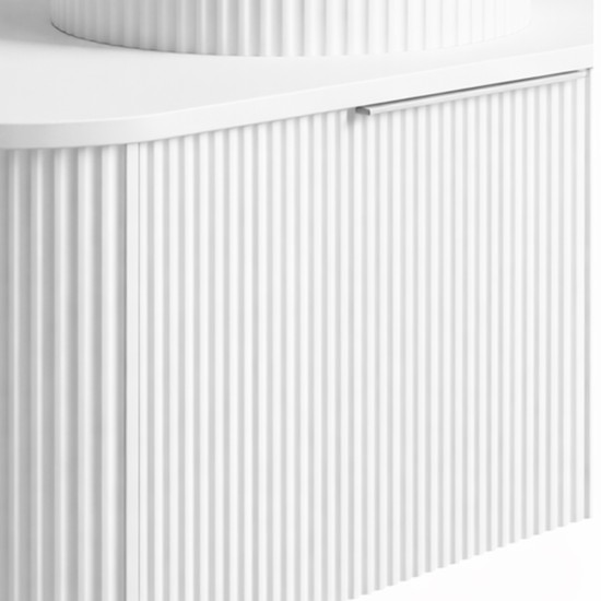 Luma 900X455X450mm Plywood Matte White Fluted Curve Vanity With Flat Top Luma 900X455X450mm Plywood Matte White Fluted Curve Vanity With Flat Top