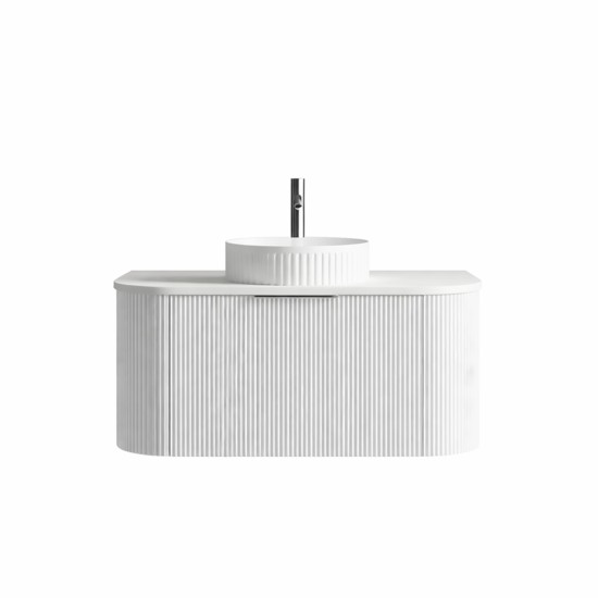 Luma 900X455X450mm Plywood Matte White Fluted Curve Vanity With Flat Top Luma 900X455X450mm Plywood Matte White Fluted Curve Vanity With Flat Top