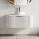 Luma 900X455X450mm Plywood Matte White Fluted Curve Vanity With Flat Top Luma 900X455X450mm Plywood Matte White Fluted Curve Vanity With Flat Top