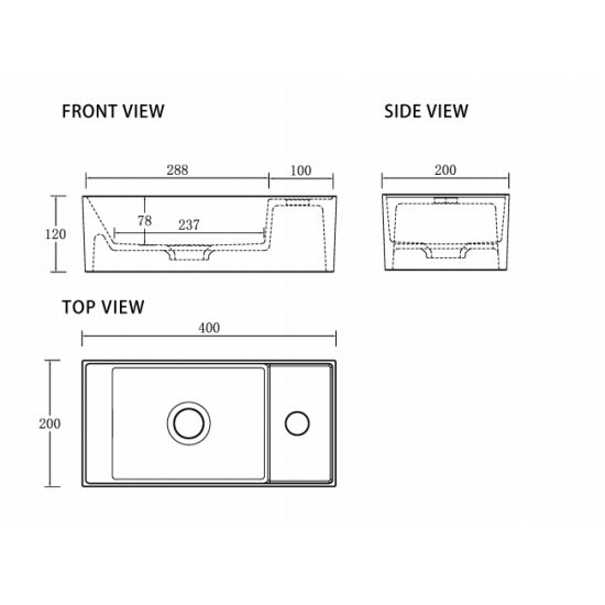 Mino 400X200X620MM PLYWOOD WALL HUNG VANITY - LIGHT OAK WITH TOP