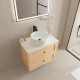 Vero 750X460X560mm Plywood Light Oak Wall Hung Vanity With Flat Top Vero 750X460X560mm Plywood Light Oak Wall Hung Vanity With Flat Top