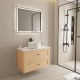 Vero 900x460x560mm Plywood Light Oak Wall Hung Vanity With Flat Top Vero 900x460x560mm Plywood Light Oak Wall Hung Vanity With Flat Top
