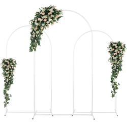 3PCs Wedding Metal Arch Backdrop Stand For Wedding Baby Shower Birthday Anniversary Graduation Garden Balloon Arch Decoration White 3PCs Wedding Metal Arch Backdrop Stand For Wedding Baby Shower Birthday Anniversary Graduation Garden Balloon Arch Decoration White