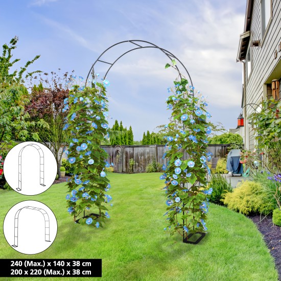 Sturdy Black Metal Garden Arch - 1PC Outdoor Climbing Plant Trellis, Ideal for Roses, Vines, Weddings & Events Sturdy Black Metal Garden Arch - 1PC Outdoor Climbing Plant Trellis, Ideal for Roses, Vines, Weddings & Events