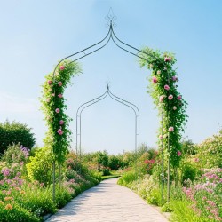 1pc Elegant Dark Green Metal Garden Arch - Lush Ivy Climbing Trellis for Weddings & Outdoor Events, Perfect for Patio Parties & Lawn Decor 1pc Elegant Dark Green Metal Garden Arch - Lush Ivy Climbing Trellis for Weddings & Outdoor Events, Perfect for Patio Parties & Lawn Decor