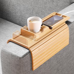 Living Room Lounge 2 In 1 Bamboo Slide-Away Sofa Armrest Tray Cup Phone Holder Living Room Lounge 2 In 1 Bamboo Slide-Away Sofa Armrest Tray Cup Phone Holder