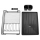 Kitchen Black Dish Drying Drainer Storage Rack Wire Basket 1 Tier Holder Organiser