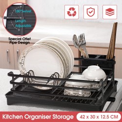 Kitchen Black Dish Drying Drainer Storage Rack Wire Basket 1 Tier Holder Organiser Kitchen Black Dish Drying Drainer Storage Rack Wire Basket 1 Tier Holder Organiser