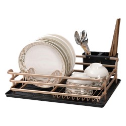 Kitchen Copper&Black Color Dish Drying Drainer Storage Rack Wire Basket 1 Tier Holder Organiser Kitchen Copper&Black Color Dish Drying Drainer Storage Rack Wire Basket 1 Tier Holder Organiser