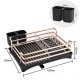 Kitchen Gold&Black Dish Drying Drainer Storage Rack Wire Basket 1 Tier Holder Organiser