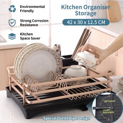 Kitchen Copper&Black Color Dish Drying Drainer Storage Rack Wire Basket 1 Tier Holder Organiser Kitchen Copper&Black Color Dish Drying Drainer Storage Rack Wire Basket 1 Tier Holder Organiser