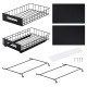 2-Tier Under-Sink Pull-Out Organizer, No-Drill Installation Sliding Bathroom/Kitchen Cabinet Storage Basket Black 2-Tier Under-Sink Pull-Out Organizer, No-Drill Installation Sliding Bathroom/Kitchen Cabinet Storage Basket Black